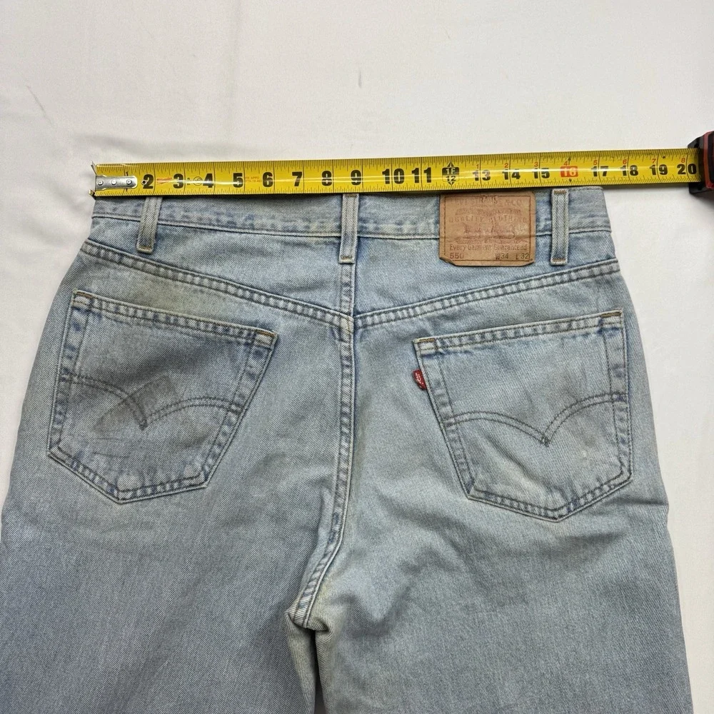 Vintage Levi's 550 Jeans Men's fit 34x32 Blue Y2K‎  Heavily Stained Out Whisker